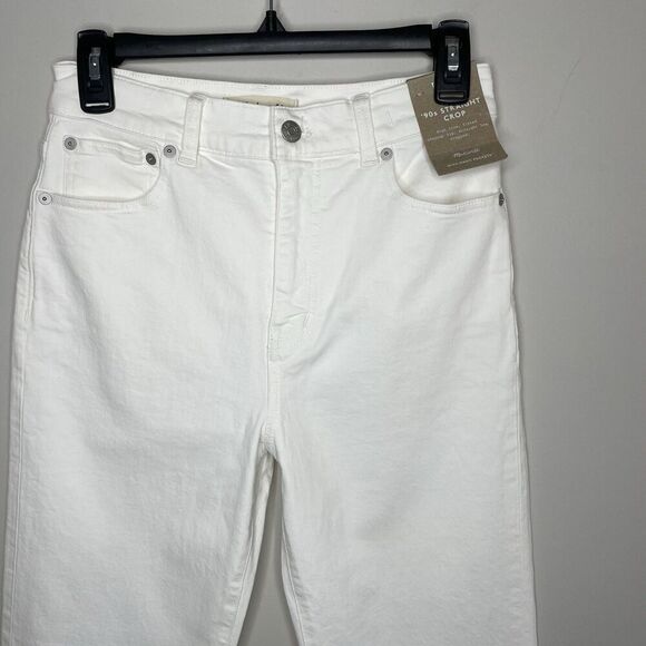 MADEWELL Jeans Women 25 The '90s Straight Crop Ivory NEW Raw Hem NQ179 - Picture 4 of 13